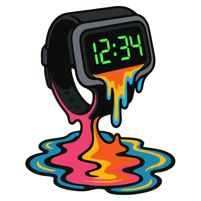 Schmelzende Neon-Uhr