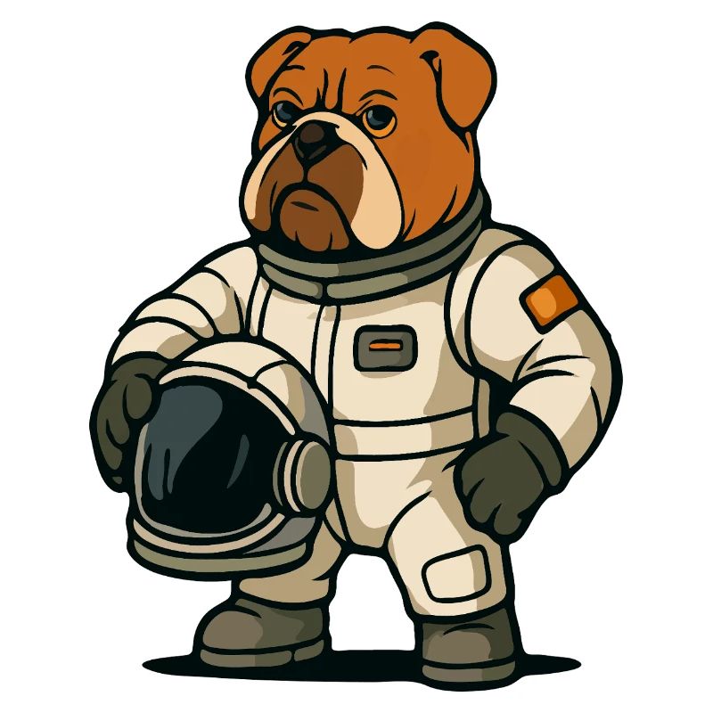 Bulldogge Astronaut Maskottchen