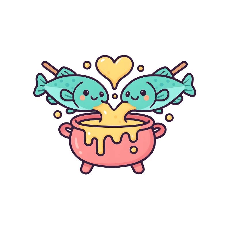 Herzfisch im Kawaii-Glas