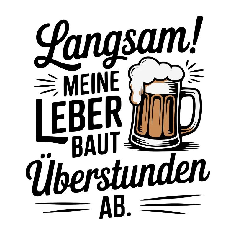 Bier Spruch Leber Überstunden Trinkspaß