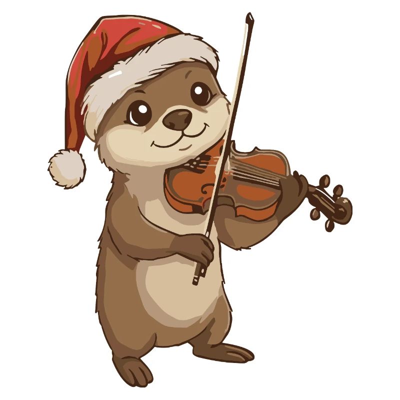 Weihnachtsotter-Tier spielt Geigenkunst