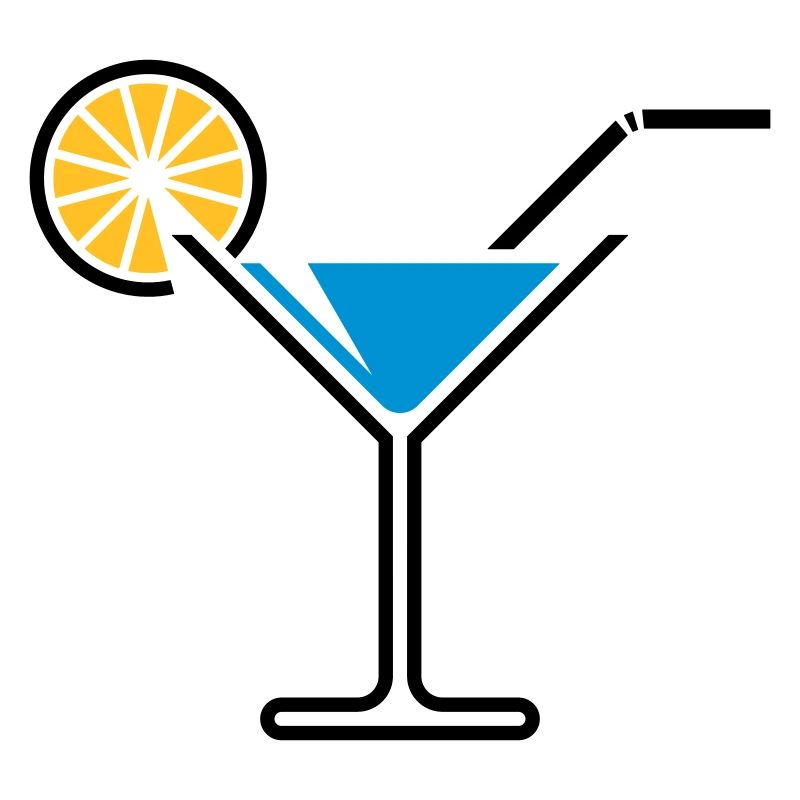 Cocktail / Cocktailglas / Martini + (Hellblau)