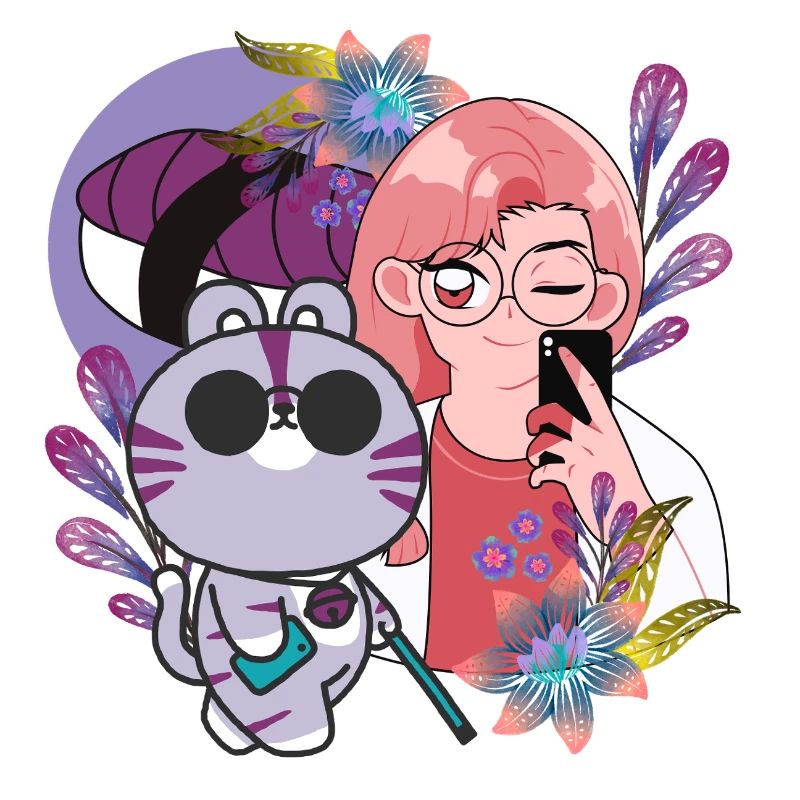 Kawaii-Selfie & Sehbehinderte Katze