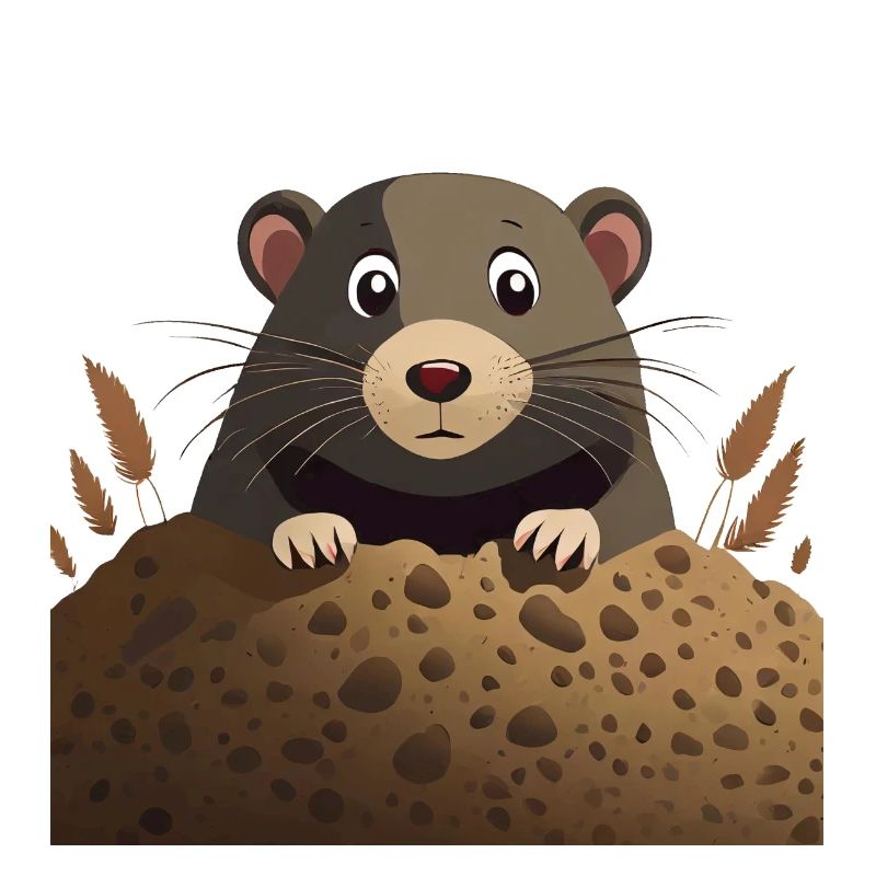 Mole with molehill