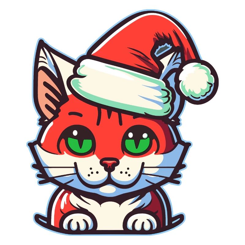 Wunderschönes Weihnachtskatzendesign, ein ausgezeichneter Weihnachtsmann