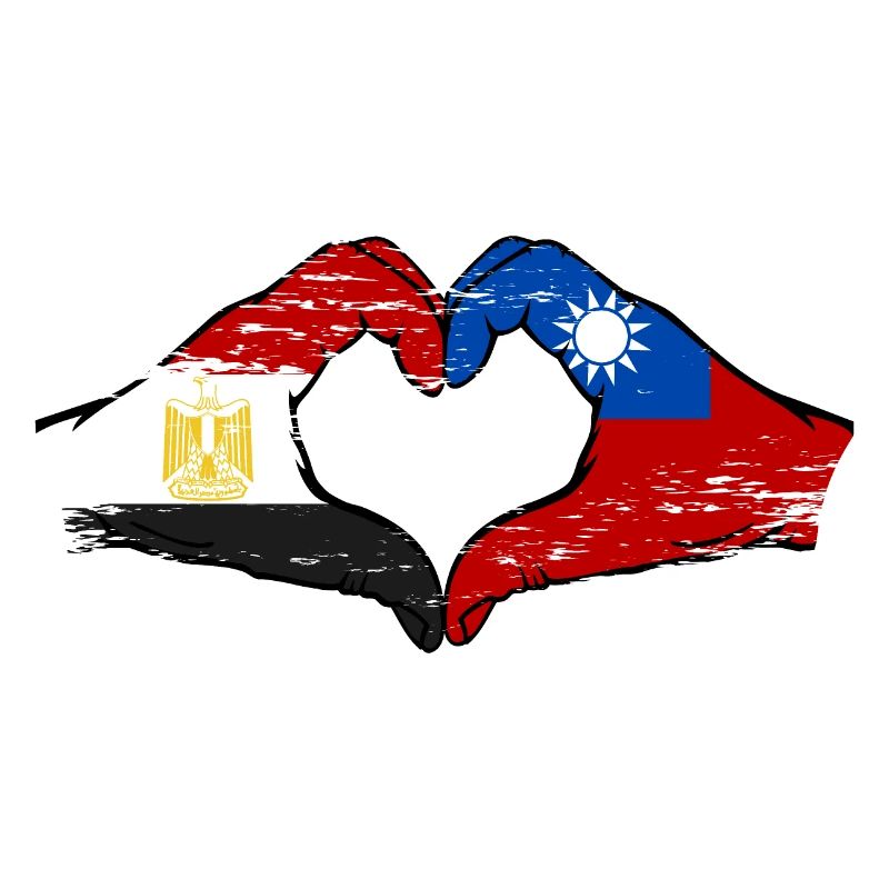 Égypte Taïwan drapeau mains forme de coeur utilisé