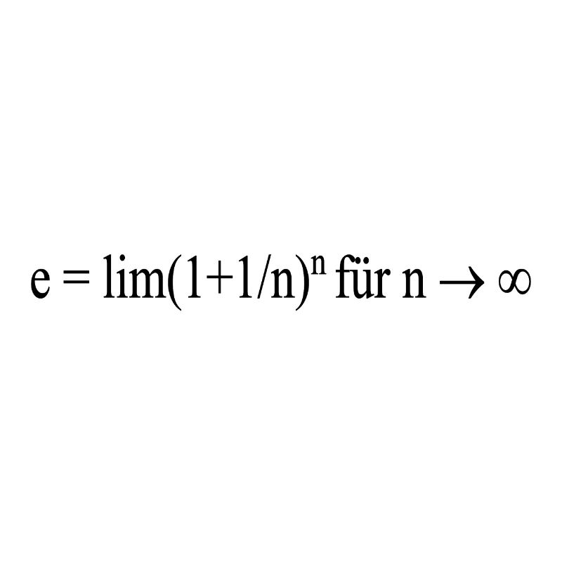 Formula Math Mathematical e = lim(1+1/n)n für n