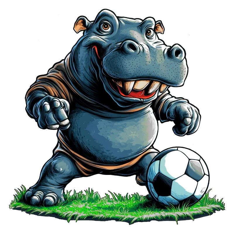 Fussballer Nilpferd