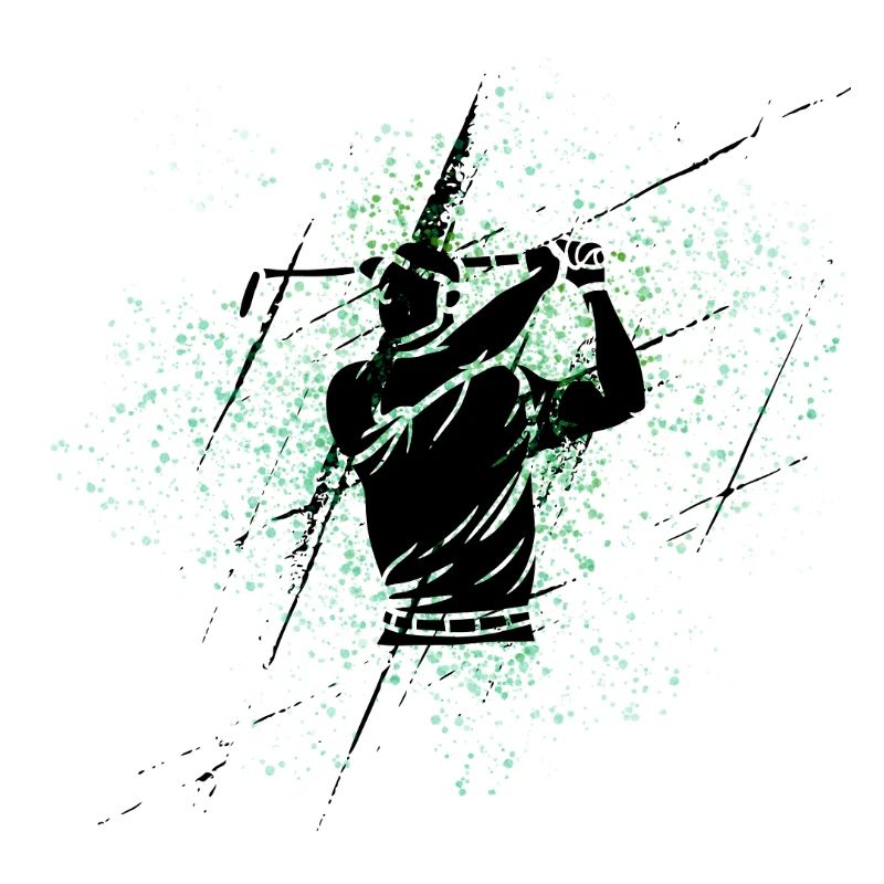 Golfer-Silhouette mit Grünflecken