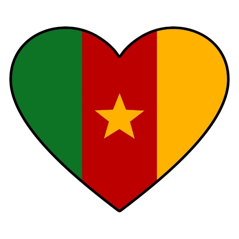 Kamerun Flagge Herz