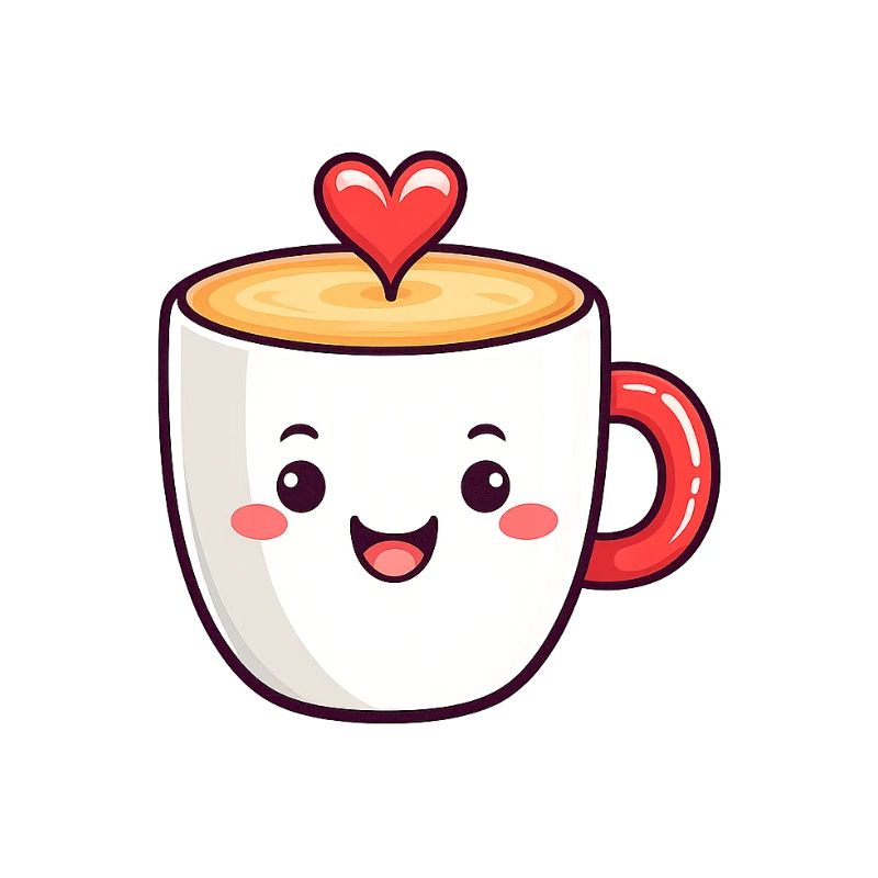 Kawaii Herzkaffee Becher