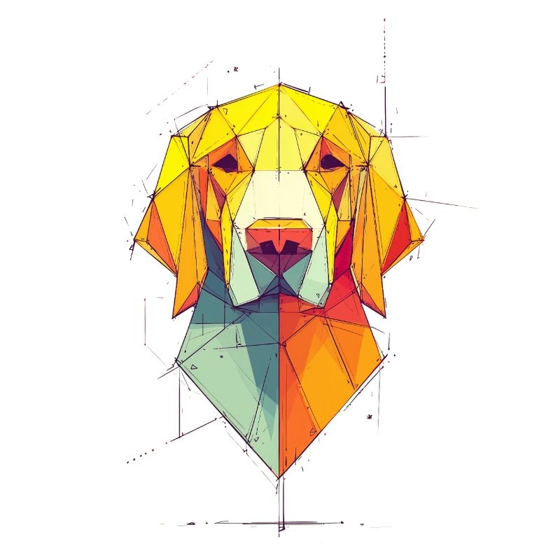 Geometrischer Hundeporträt