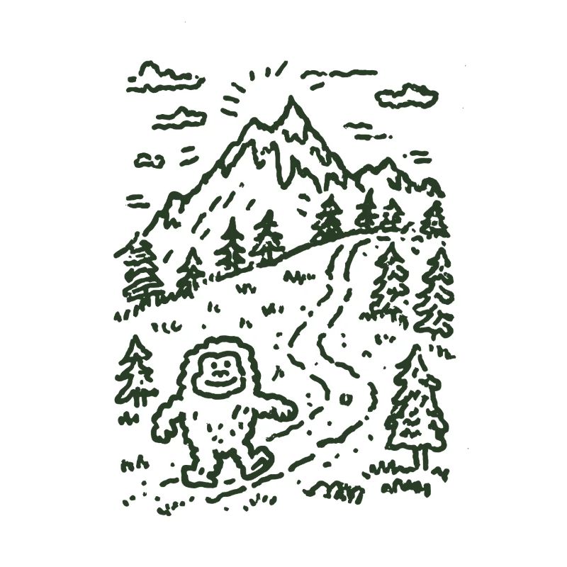 Bergwanderer im Waldlandschaft