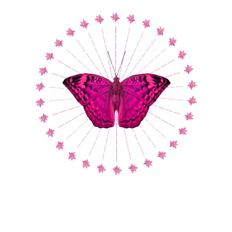 Papillon - Couronne de fleurs - Papillon - Fleurs