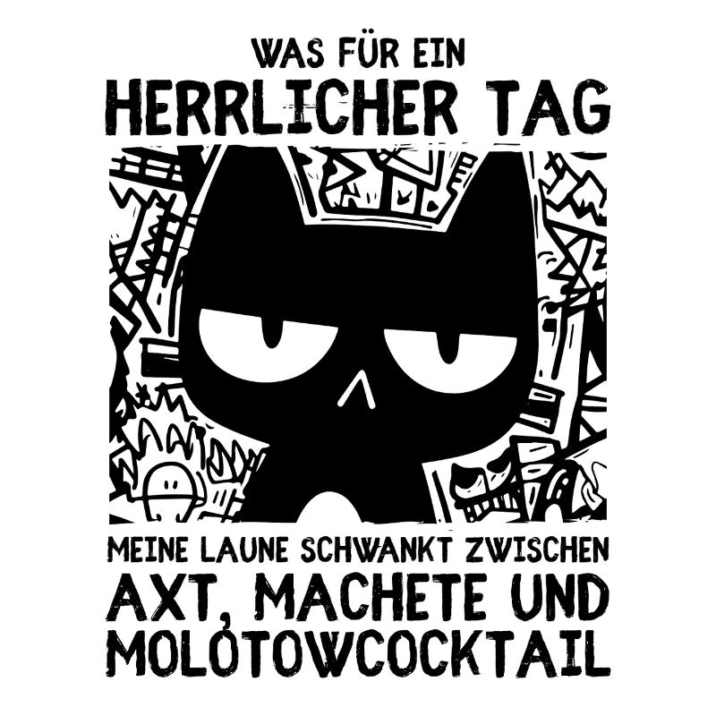 Minimalistische schwarze Katze mit Blick des Todes