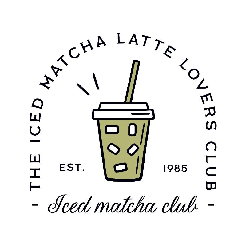 Iced matcha latte glacé
