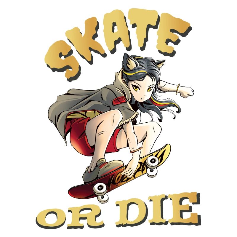 Skate oder stirb Skateboarder Anime Mädchen