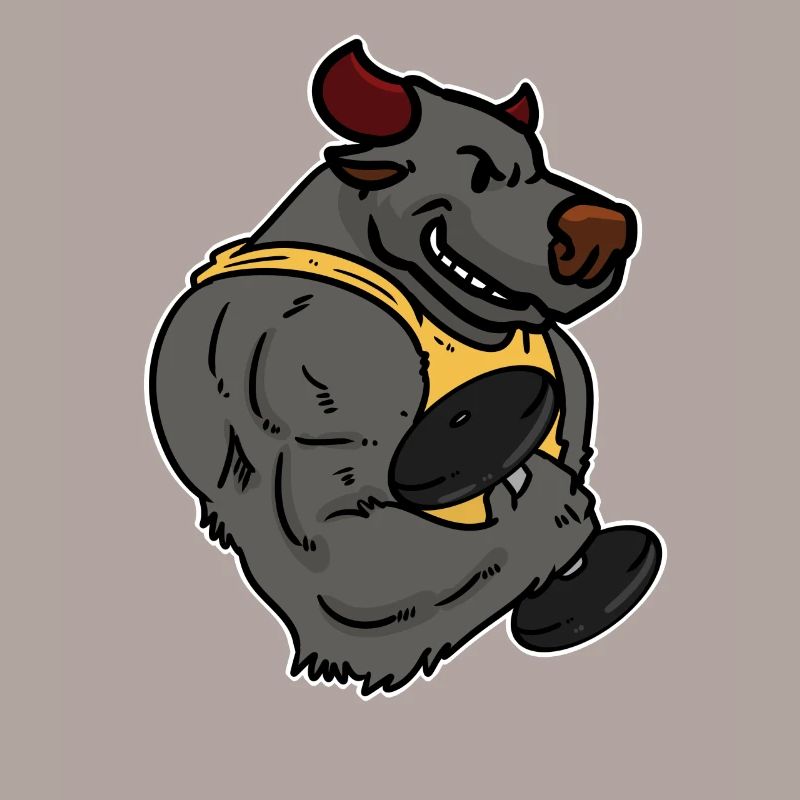 Bodybuilder Taurus Weight Training Lifting Dumbbell Biceps