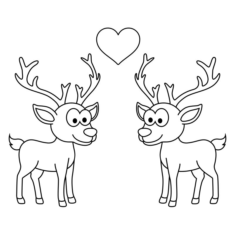 Hirsch Comic Paar Liebe