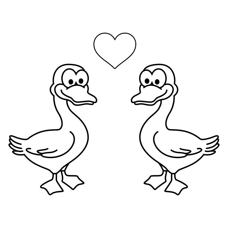 Gans Comic Paar Liebe