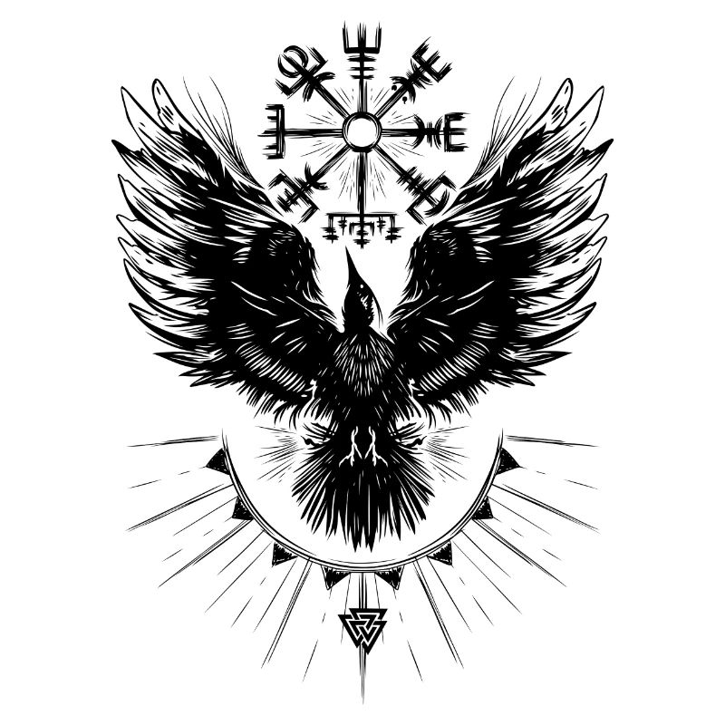 Wikinger Rabe Vegvisir Valknut