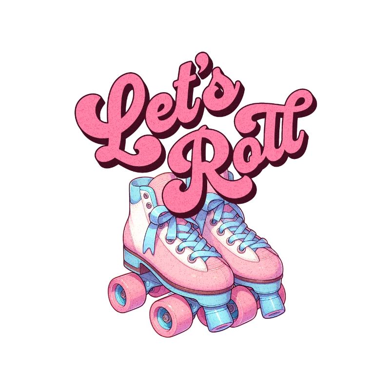 Let's Roll Pink Retro Roller Skates