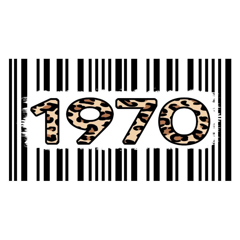 1970 anniversaire 52 ans code-barres léopard motif