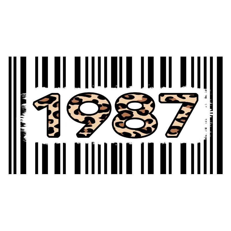 1987 birthday 35 year anniversary barcode leopard