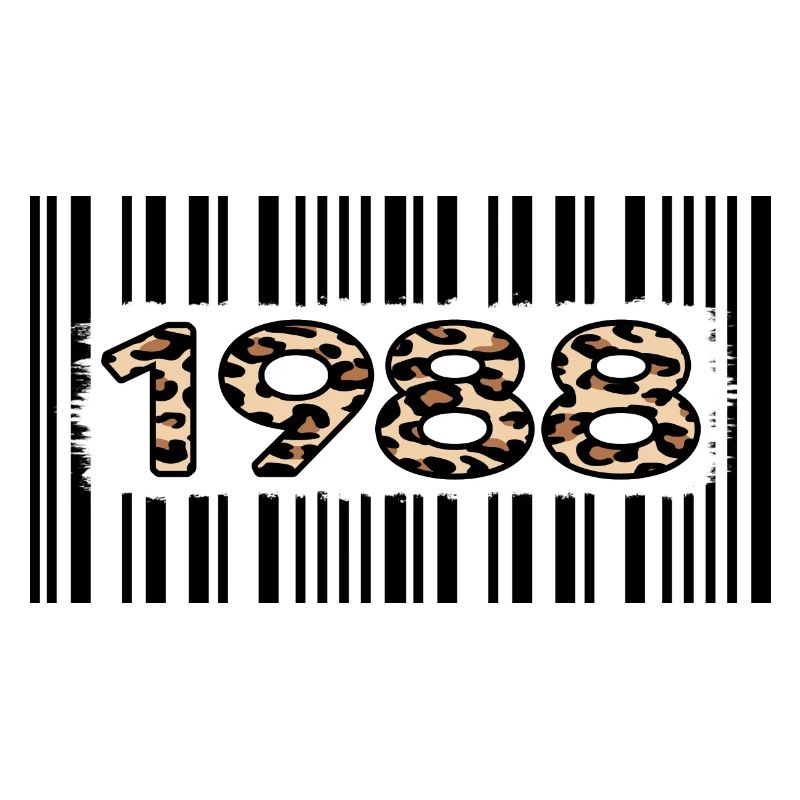 1988 birthday 34 year anniversary barcode leopard