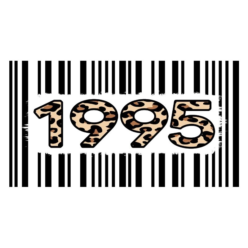 1995 birthday 27 years anniversary barcode leopard