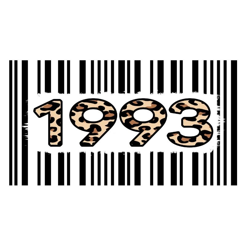 1993 birthday 29 years anniversary barcode leopard