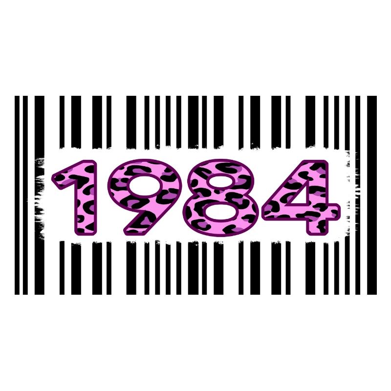 Birthday 1984 Anniversary Barcode Pink Leopard