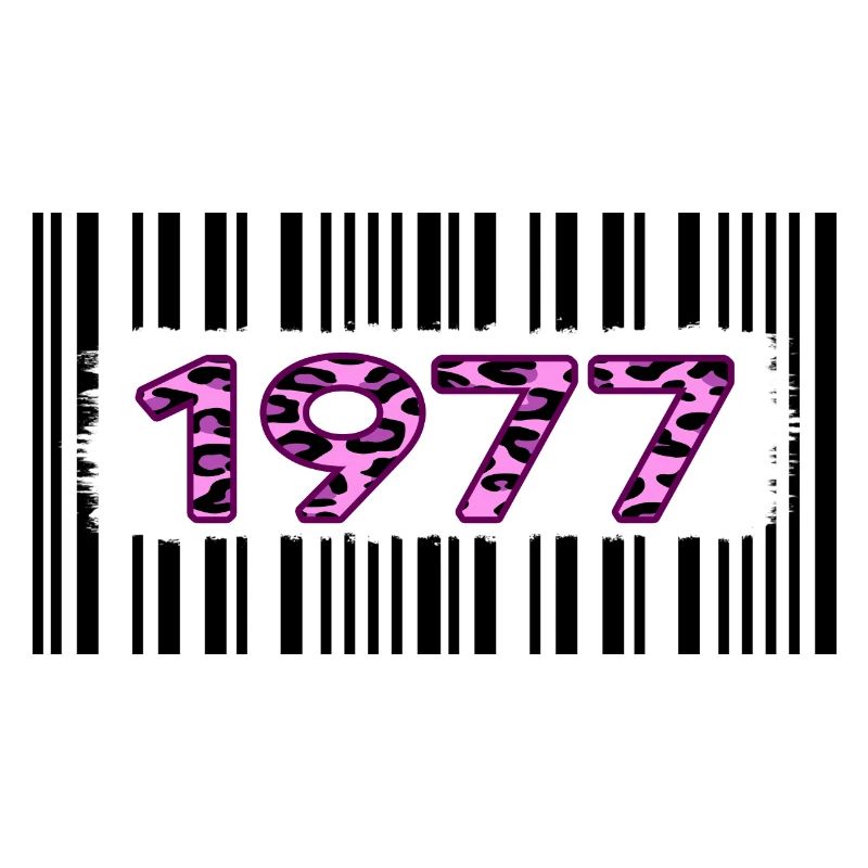 1977 Birthday unique pink leopard barcode
