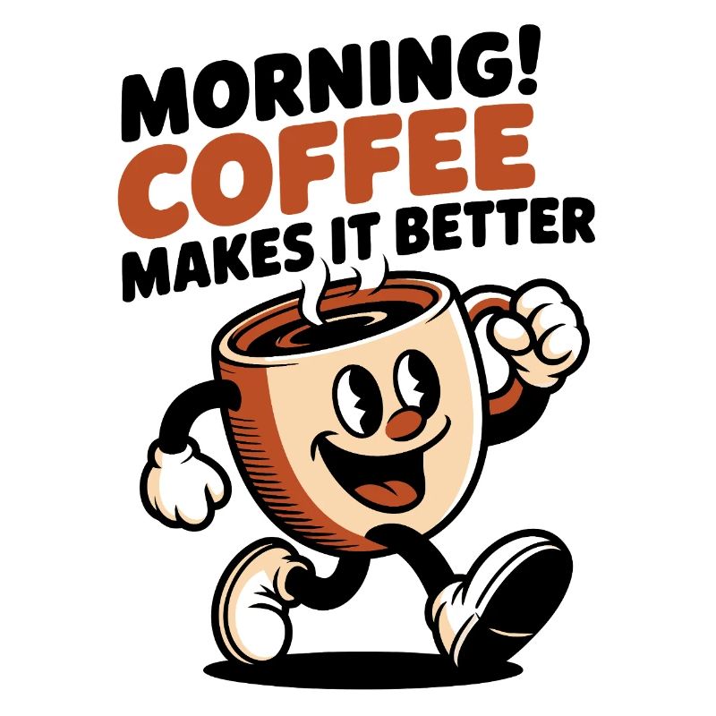 Retro Kaffeeheld Cartoon