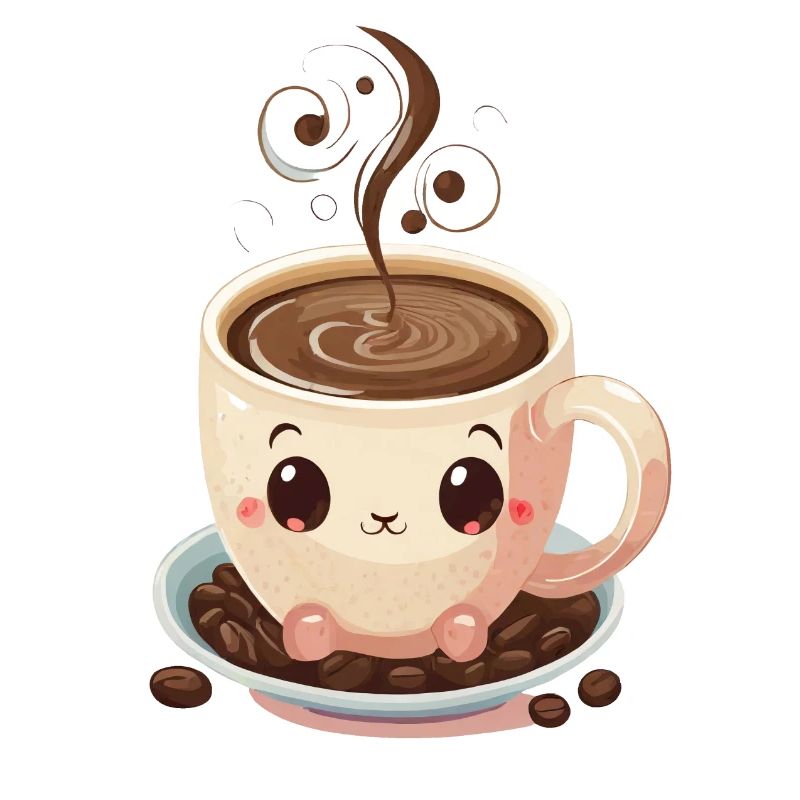 Coffee cup with hot coffee