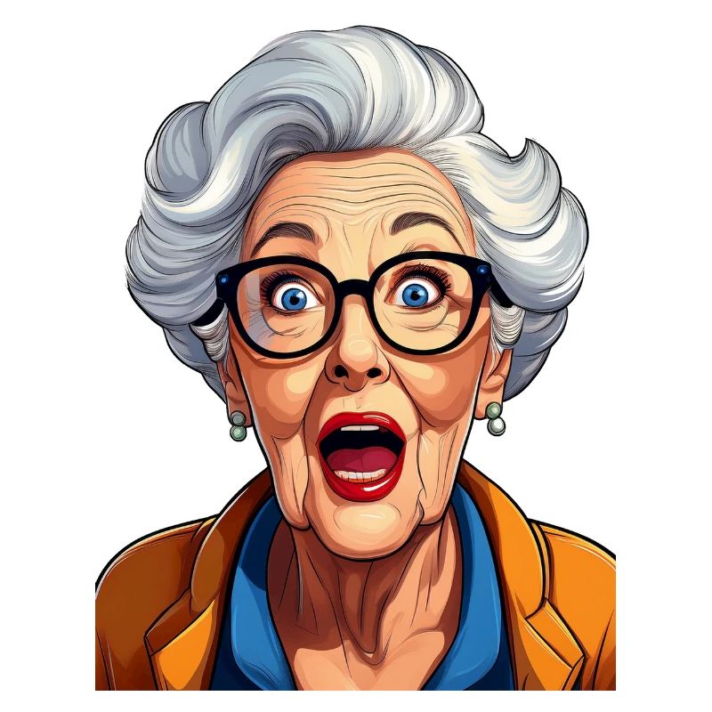 Erstaunte Großmutter