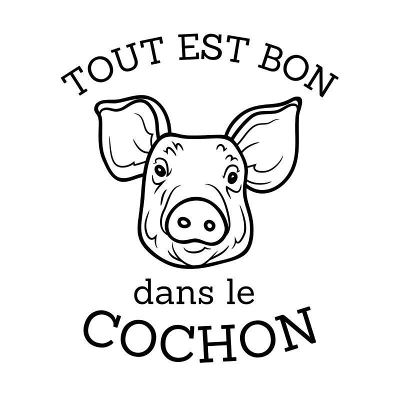 T-shirt tout est bon dans le cochon cadeau