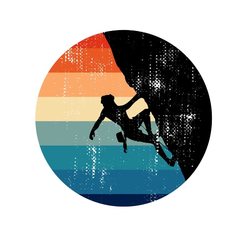 Klettern Kletterer Climber Sportklettern Retro