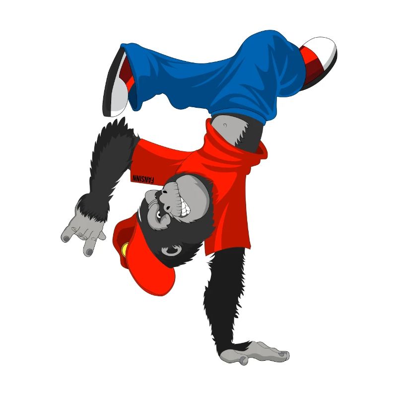 Gorilla Affe Zoo Breakdance tanzen Kinder Geschenk