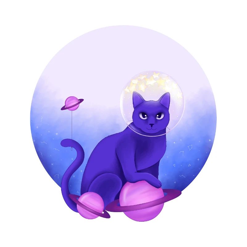 Lila Astronautenkatze