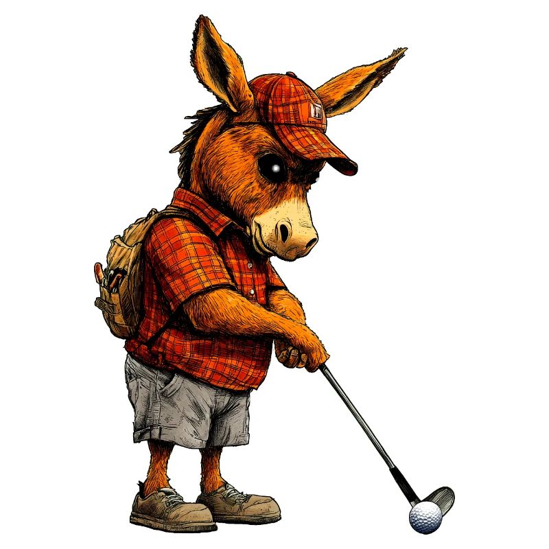 Golfspieler Esel