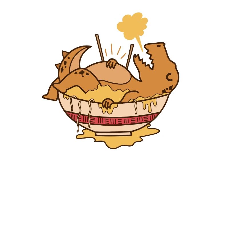 Dino gît dans les dinosaures du plat de pâtes
