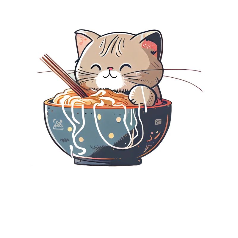 But first ramen cute cat eats ramen