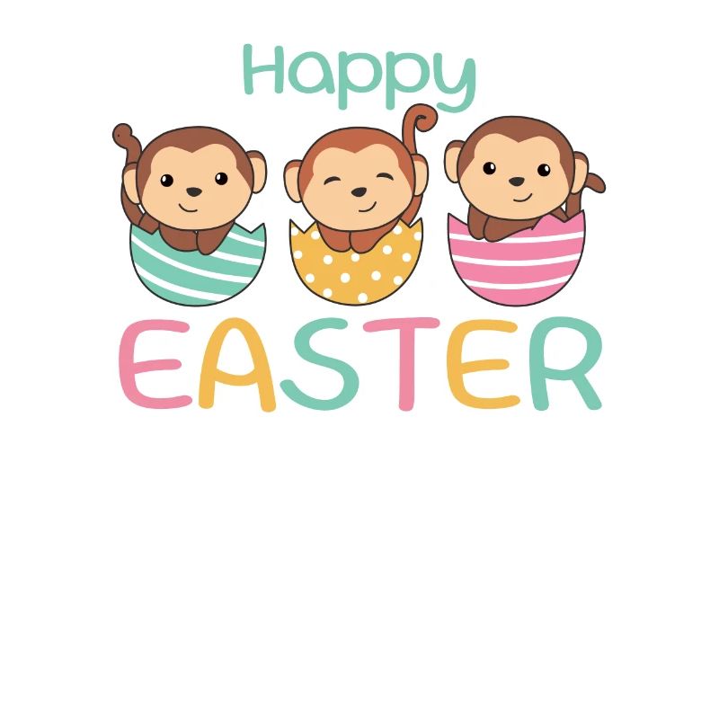 cute monkeys at Easter with Easter eggs monkey