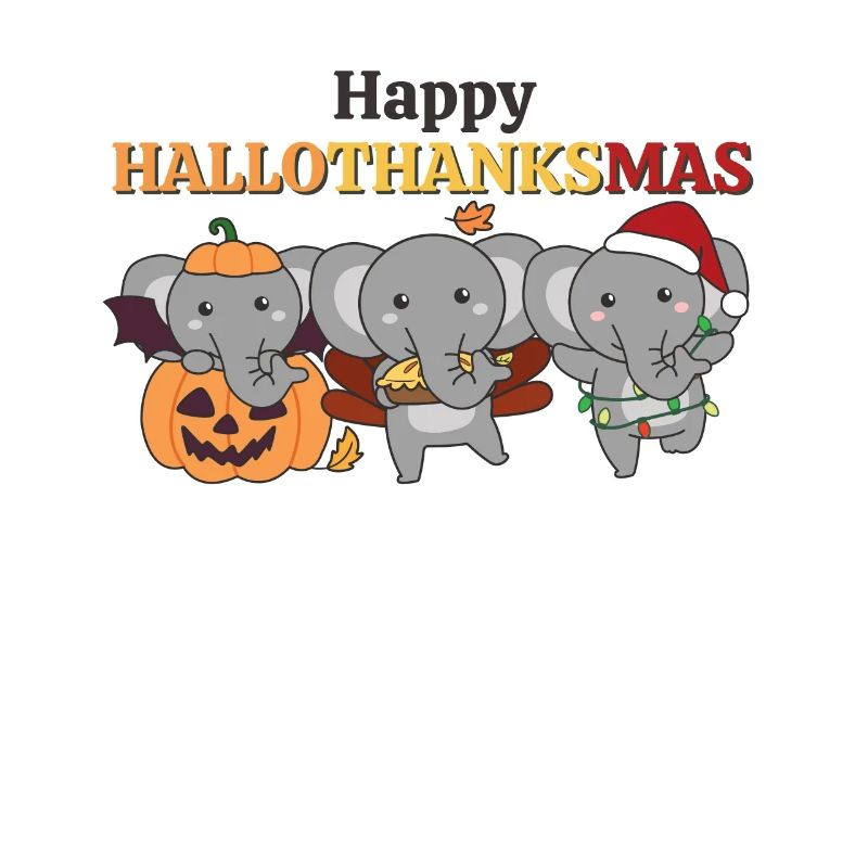 Joyeux Hallothanksmas éléphant de Noël éléphant