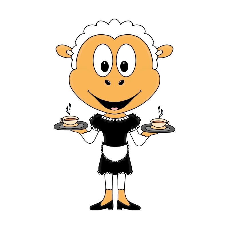 SCHAF - KELLNERIN - GASTRONOMIE - KAFFEE - TEE