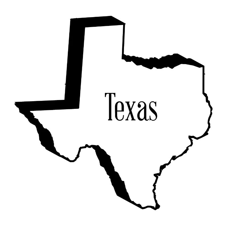 Texas State Outline Map In 3D