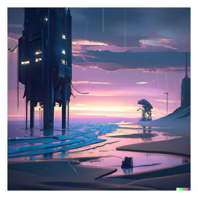 Future beach digital art