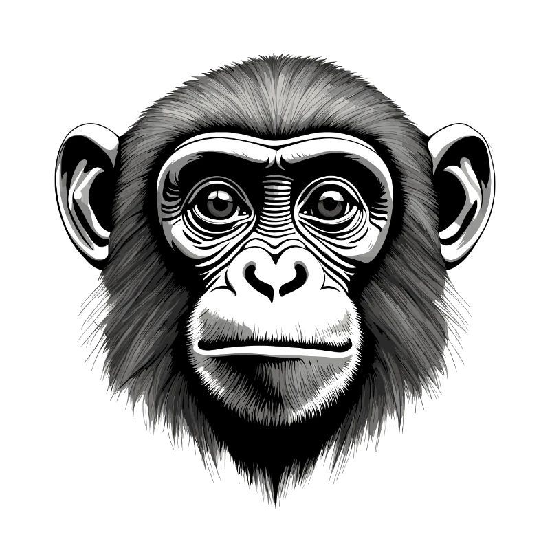 Affe / Tier / Zoo / Schimpanse / Wild / Comic