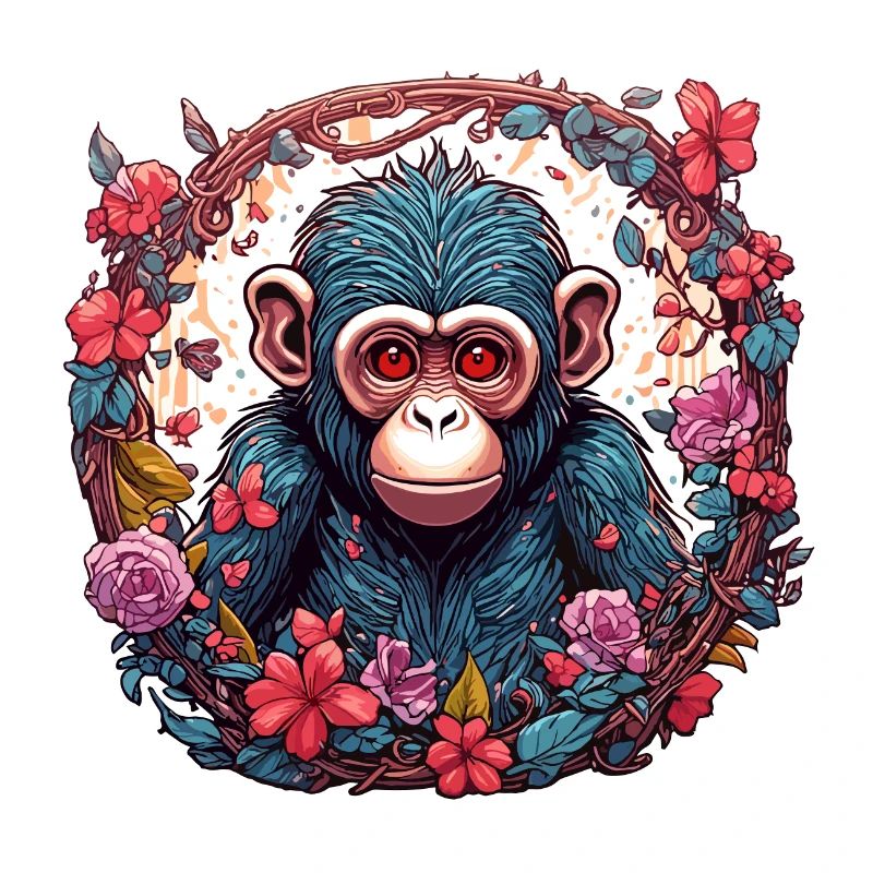 Affe / Tier / Zoo / Schimpanse / Wild / Comic